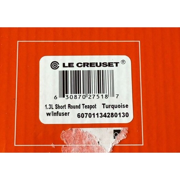 NEW Le Creuset Stoneware Large Round 44oz Teapot w/Infuser Turquoise Bl… - Picture 4 of 15